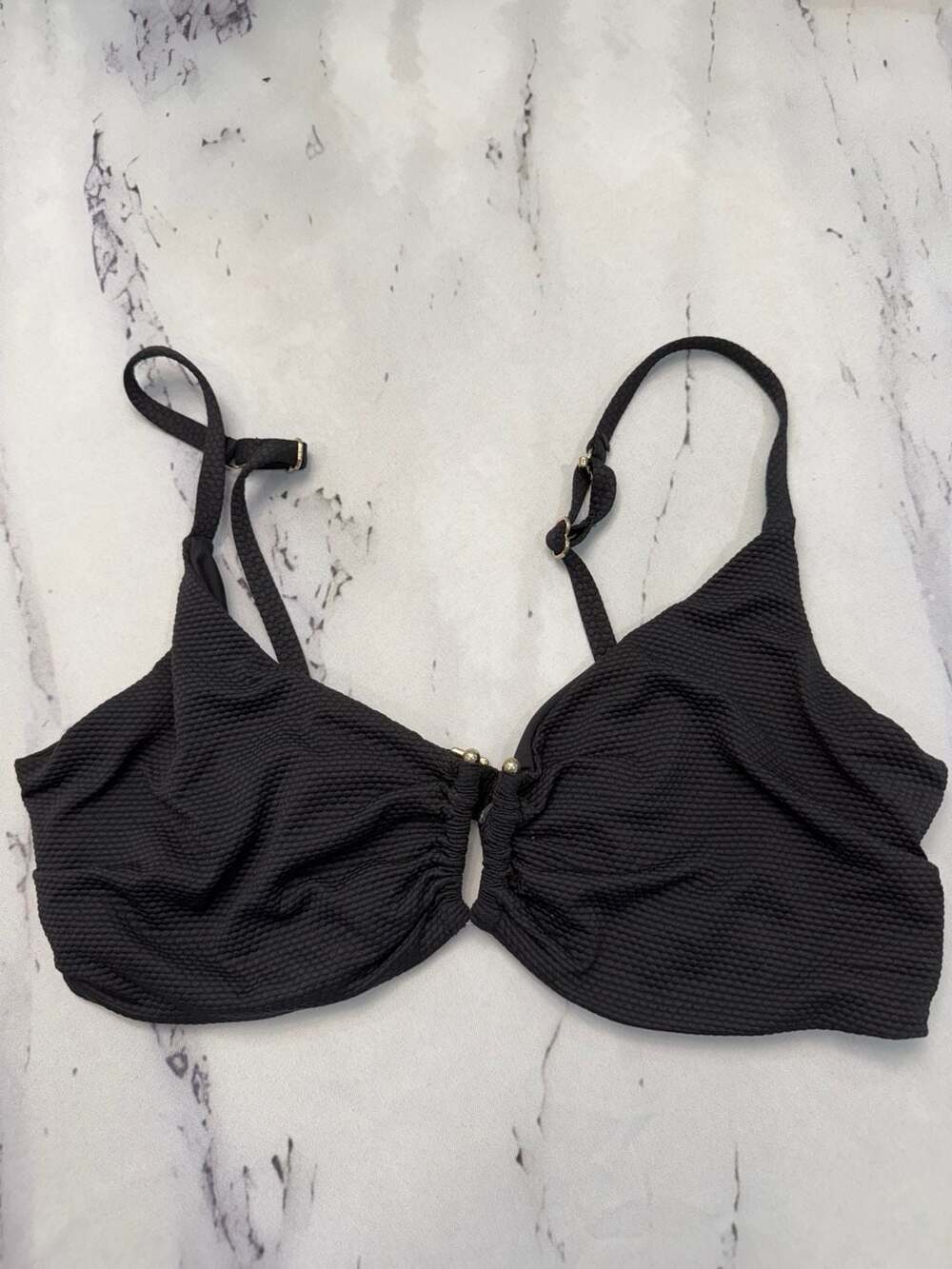 Jules Textured Underwire Top Size 34DD/E Black